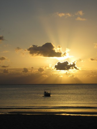 Middag i solnedgången